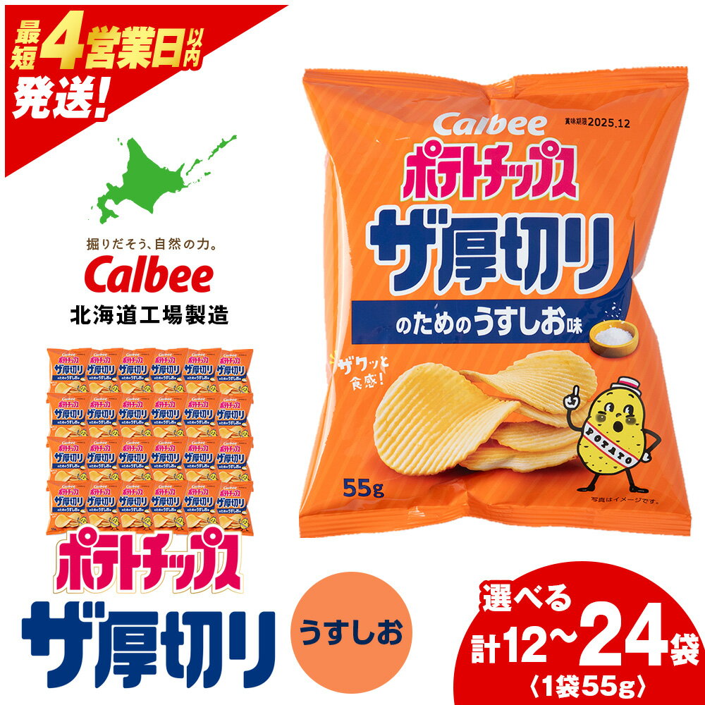 【ふるさと納税】ポテトチップスザ厚切り のための うすしお味 選べる1箱・2箱(1箱 55g×12袋) スナック お菓子 北海道 千歳 ポテチ ポテトチップス ...