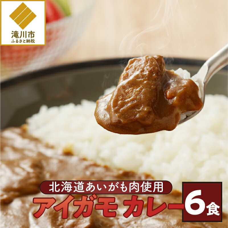 【ふるさと納税】【北海道滝川産あいがも肉使用】アイガモカレー! (6食)｜北海道 カレー レトルト 鴨肉 合鴨 180g×6個 時短 簡単 常温 ギフト 贈り物 滝川市