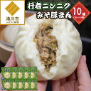 【ふるさと納税】行者ニンニクみそ豚まん 150g 10個セット|肉まん 中華まん 豚まん 北海道産 小分け 個包装 点心 簡単調理 レンジ レンチン 電子レンジ...