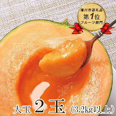 北海道産赤肉メロン大玉2玉(3.2kg以上)