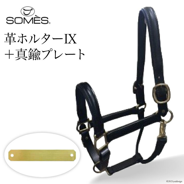 乗馬人気ランク50位　口コミ数「0件」評価「0」「【ふるさと納税】SOMES Reiz 革ホルター9 ブラック と 真鍮プレート [ソメスサドル 北海道 砂川市 12260036] ソメス 革 レザー 革製品」