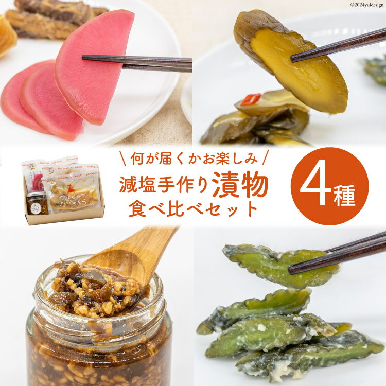 【ふるさと納税】無添加 減塩 手作り 漬物 4種 食べ比べ セット [たびのそら 北海道 砂川市 12260516] 冷蔵 漬け物 つけもの 個包装