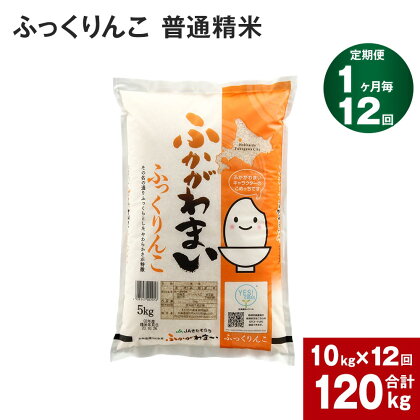 《先行予約》【2024年10月上旬より発送開始】 【12回定期便】北海道 深川産 ふっくりんこ (普通精米) 10kg (5kg×2袋) ×12回 計120kg 特A お米 米 白米 精米 ご飯 ごはん