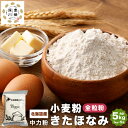 【ふるさと納税】北海道産 きたほなみ 中力粉 【全粒粉】 合計 5kg 1kg×5袋 国産 小麦粉 中力小麦粉 お菓子作り うどん作り パン作り 製菓 製麺 製...