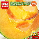 【ふるさと納税】富良野メロン 2Lサイズ(1.6kg)赤肉 5玉入り【1280999】