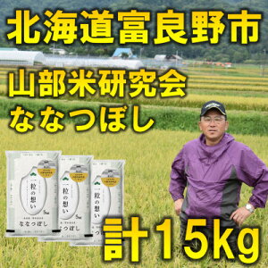 【ふるさと納税】令和5年産【特A受賞米】北海道富良野市産ななつぼし　精米5kg×3袋【1339610】