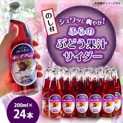 【ふるさと納税】【のし付】ふらのぶどう果汁サイダー 200ml×24本入【1373952】