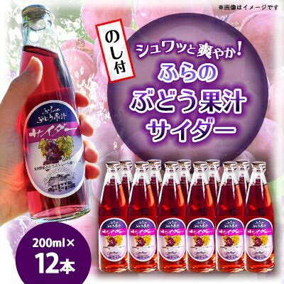 【ふるさと納税】【のし付】ふらのぶどう果汁サイダー 200ml×12本入【1373953】
