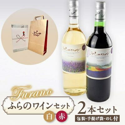 【包装・手提げ袋・のし付き】ふらのワイン (赤・白)720ml×2本セット【1373965】