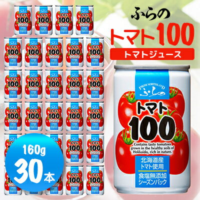 [毎月定期便][北海道産トマト使用]ふらの トマト100食塩無添加 160g×30本入 全3回