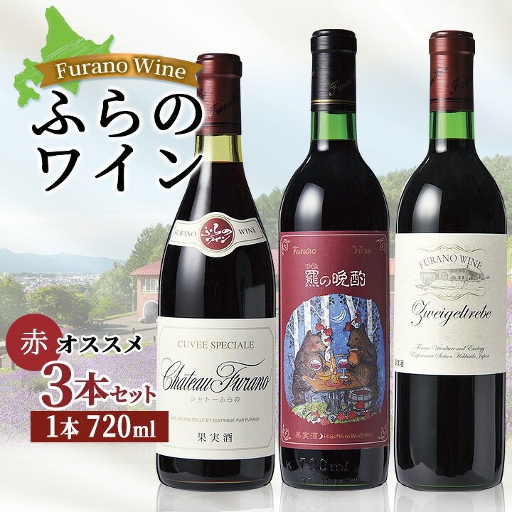 6位! 口コミ数「1件」評価「1」 オススメ! ふらのワイン 赤 3本 セット 飲み比べ ギフト プレゼント 贈り物 送料無料 【1275268】