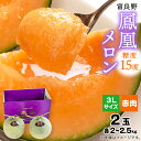 【ふるさと納税】【2026年発送】糖度15度 富良野鳳凰メロン(赤肉) 2玉 各2~2.5kg(3Lサイズ)_メロン めろん 富良野メロン 富良野めろん 北海道 富良野市 果物 フルーツ くだもの ふるーつ 青果 果実 甘い 旬 専門店 希少 品種 ギフト 贈答 鳳凰 糖度 定番 【1398077】