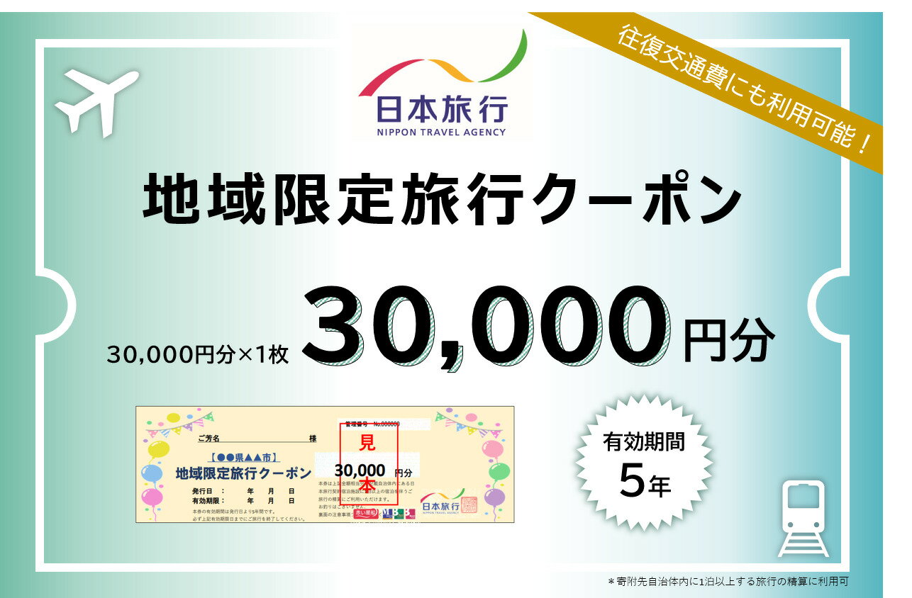 北海道の旅行券（宿泊券） 【ふるさと納税】日本旅行　地域限定旅行クーポン【30,000円分】　【旅行 チケット 宿泊券 高額】