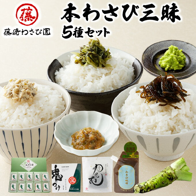 藤崎わさび園 本わさび三昧 5種セット(わさび味噌 わさび漬 わさび昆布 鬼づけ 本わさび) [味噌・みそ・調味料・本わさび・わさび・ワサビ・山葵]