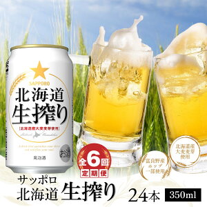 【ふるさと納税】『定期便：全6回』サッポロ北海道生搾り350ml×24本 サッポロビール サッポロ 生絞り 350ml 24本 ビール 生ビール 北海道 ふるさと納税 恵庭市 恵庭 定期便 6ヶ月 半年 定期 6回 【300058】