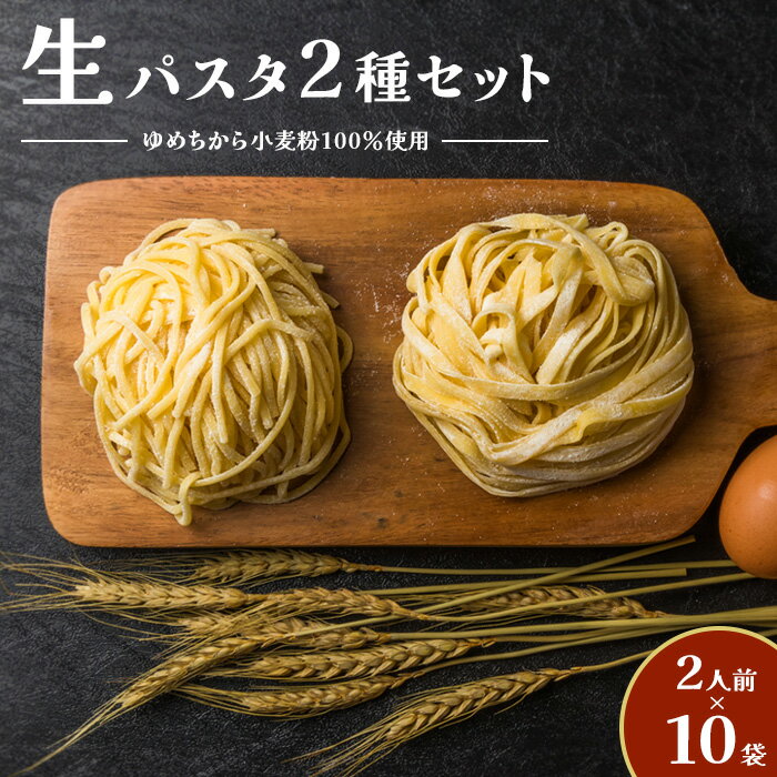 【ふるさと納税】【ゆめちから小麦粉100％使用】 生パスタ2種セット 2人前 10袋 北海道産 国産 生パスタ パスタ フィットチーネ タリオリーニ 20人前 北海道 ふるさと納税 恵庭市 恵庭 【29000…