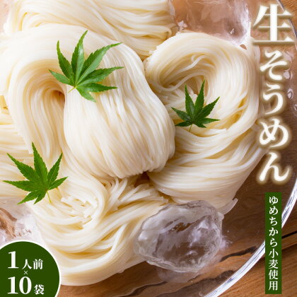 【ゆめちから小麦使用】 生そうめん （1人前×10袋） 生そうめん そうめん 10人前 ゆめちから 国内製造 小麦粉 9000円 9,000円 北海道 ふるさと納税 恵庭市 恵庭 【290005】