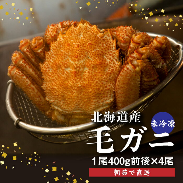 【ふるさと納税】【配達地域限定】 朝茹で 直送毛ガニ 400g前後×4杯 冷蔵 未冷凍 毛ガニ 北海道 ふるさと納税 毛蟹 毛がに 毛ガニ 魚介類 魚 海鮮 新鮮 年末年始 恵庭市 恵庭 北海道ふるさと納税【52001103】