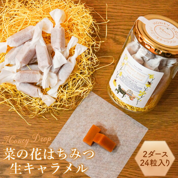 [HONEY DROP]菜の花はちみつ生キャラメル2ダース(24粒入り) 生キャラメル キャラメル 菜の花はちみつ はちみつ ハチミツ 蜂蜜 はちみつ生キャラメル お菓子 洋菓子 冷蔵 ふるさと納税 北海道 恵庭市 恵庭