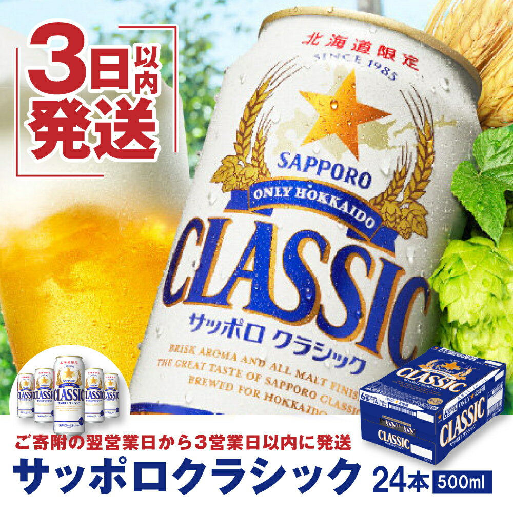 サッポロクラシック500ml×24本 サッポロビール  サッポロビール 500ml 24本 サッポロ サッポロクラシック クラシック ビール 生ビール 北海道 ふるさと納税 恵庭市 恵庭 