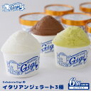 ジェラテリアGigiのイタリアンジェラート3種牛乳 ミルク ピスタチオ チョコレート チョコ ジェラート アイス カップ 6個入 北海道 恵庭市 ふるさと納税 スイーツ お取り寄せ 詰め合わせ 