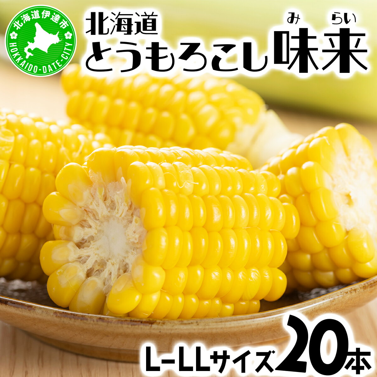 【ふるさと納税】先行予約 【 2025年 発送 】北海道産 とうもろこし 味来 L～LLサイズ 20