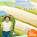 11位! 口コミ数「2件」評価「5」北海道産 とうもろこし ホワイト 雪の妖精 20本 Lサイズ トウモロコシ とうきび コーン スイートコーン 旬 新鮮 朝採り 産地直送 国･･･ 