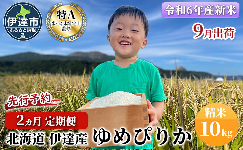 【ふるさと納税】2ヵ月 定期便【令和5年度】 北海道 伊達産 ゆめぴりか 10kg 精米　【定期便・ お米 ブランド米 白米 ご飯 おにぎり お弁当 和食 粘り やわらかい 冷めても美味しい 】　お届け：10月中旬より順次出荷