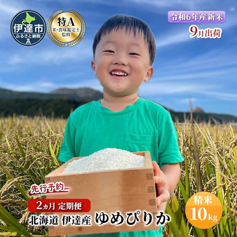 【ふるさと納税】2ヵ月 定期便【令和5年度】 北海道 伊達産 ゆめぴりか 10kg 精米　【定期便・ お米 ブランド米 白米 ご飯 おにぎり お弁当 和食 粘り やわらかい 冷めても美味しい 】　お届け：10月中旬より順次出荷