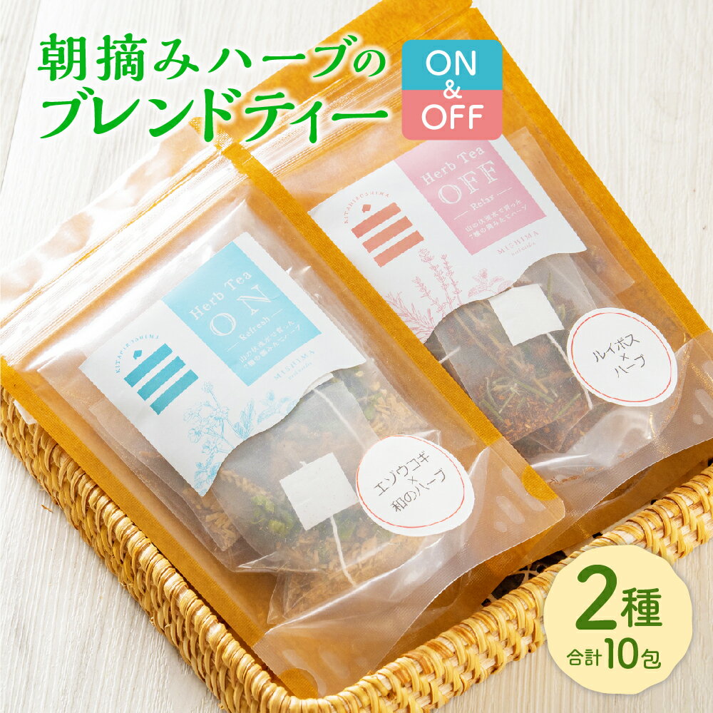朝摘みハーブのブレンドティー ON&OFF エゾウコギ×和のハーブ 有機ルイボス×ハーブ エゾウコギ お茶 ティーバッグ ルイボスティー ルイボス茶 有機 ハッカ ギフト プレゼント 詰め合わせ セット 国産 常温 北海道 北広島市加工 送料無料