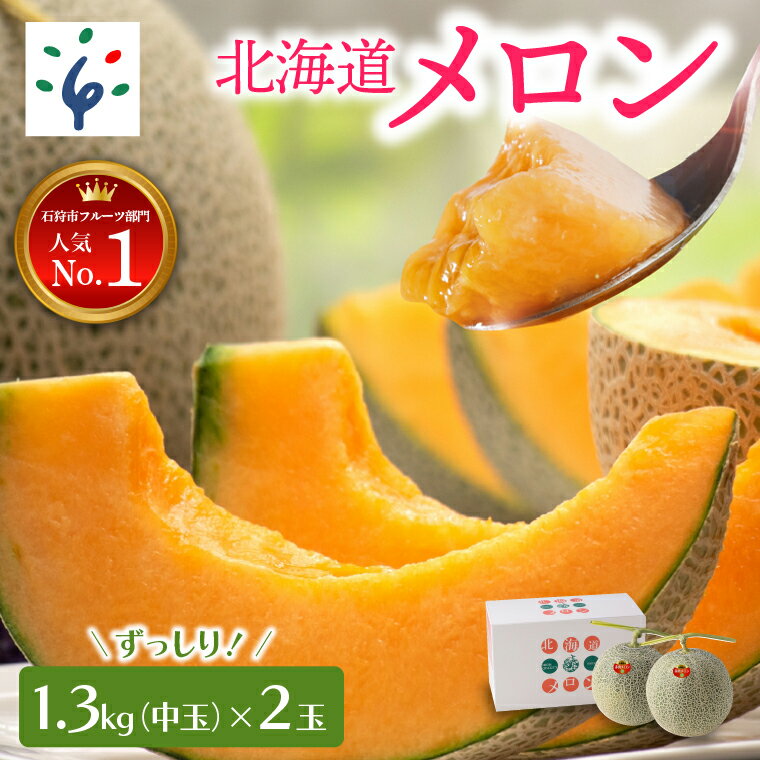【ふるさと納税】【先行予約】お中元 メロン ギフト2023年7月中旬以降配送予定 北海道産赤肉メロン(中玉)(約1.3kg×2玉)北海道 赤肉メロン 北海道メロン フルーツ 3個 果物 石狩市 御中元 暑中御見舞 旬のフルーツ 人気 ギフト対応 大きい（のし対応）のサムネイル