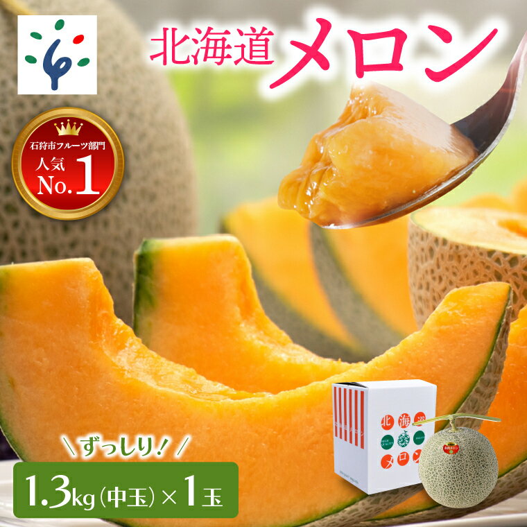 【ふるさと納税】【予約受付中】2023年7月中旬以降配送予定 期間限定 北海道産赤肉メロン（中玉）（1玉）石狩市 ふるさと納税 北海道 北海道メロン 赤肉メロン お中元 御中元 暑中御見舞 御挨拶 旬のフルーツ 人気 くだもの フルーツ お礼 お祝い（のし対応）のサムネイル