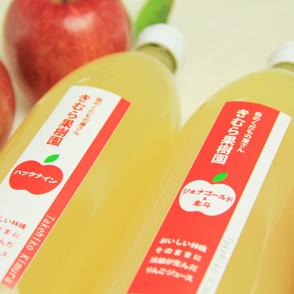 【ふるさと納税】 【先行予約】リンゴジュース 1000ml 2本 ( ジョナゴールド ＆ 北斗 1本 ・ ハックナイン 1本 ) きむら果樹園 林檎 りんご リンゴ ジュース じゅーす 果汁 フルーツ セット 詰め合わせ お土産 北海道 石狩市 f012351-ishikari-10001155 北海道石狩市 サンプル画像3