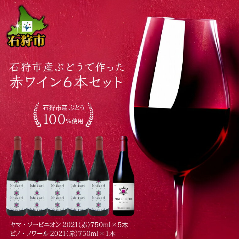 39位! 口コミ数「0件」評価「0」ギフト お酒 ワイン石狩市産ぶどうで作った赤ワイン6本セット（各750ml）6本 2種類 赤白 石狩灯台 デザイン 国産ワイン 北海道 北海･･･ 