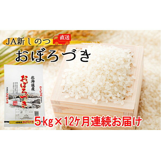 【ふるさと納税】新しのつ米「おぼろづき」5kg×12ヶ月連続お届け　【定期便・お米・...