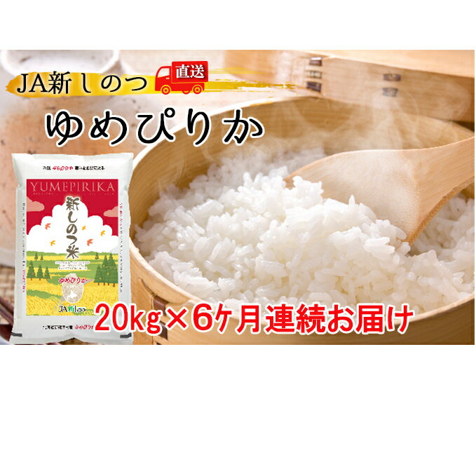 【ふるさと納税】新しのつ米「ゆめぴりか」20kg×6ヶ月連続お届け　【定期便・米・お米・ゆめぴりか・北海道産・定期便】