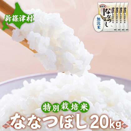 【無洗米】北海道新篠津村産 特別栽培米ななつぼし20kg（5kg×4）　【お米・ななつぼし・米・特別栽培米・無洗米・20kg】