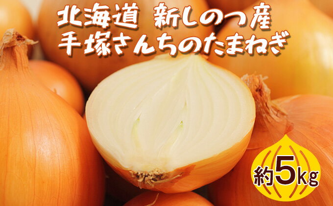 【ふるさと納税】北海道 新しのつ産 手塚さんちのたまねぎ 約5kg　【 野菜 玉ねぎ 北海道産 万能野菜 オニオン 食材 料理 オニオンスープ 】　お届け：9月中旬より随時出荷