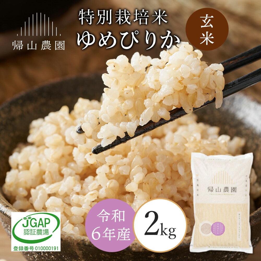 【ふるさと納税】【令和6年産】玄米 ゆめぴりか2kg 特別栽培米産地直送《帰山農園》知内町 ふるさと納税 米 こめ 北海道産お米 北海道米 美味しいお米 北海道産米 道産米 ふるさと納税 秋 旬