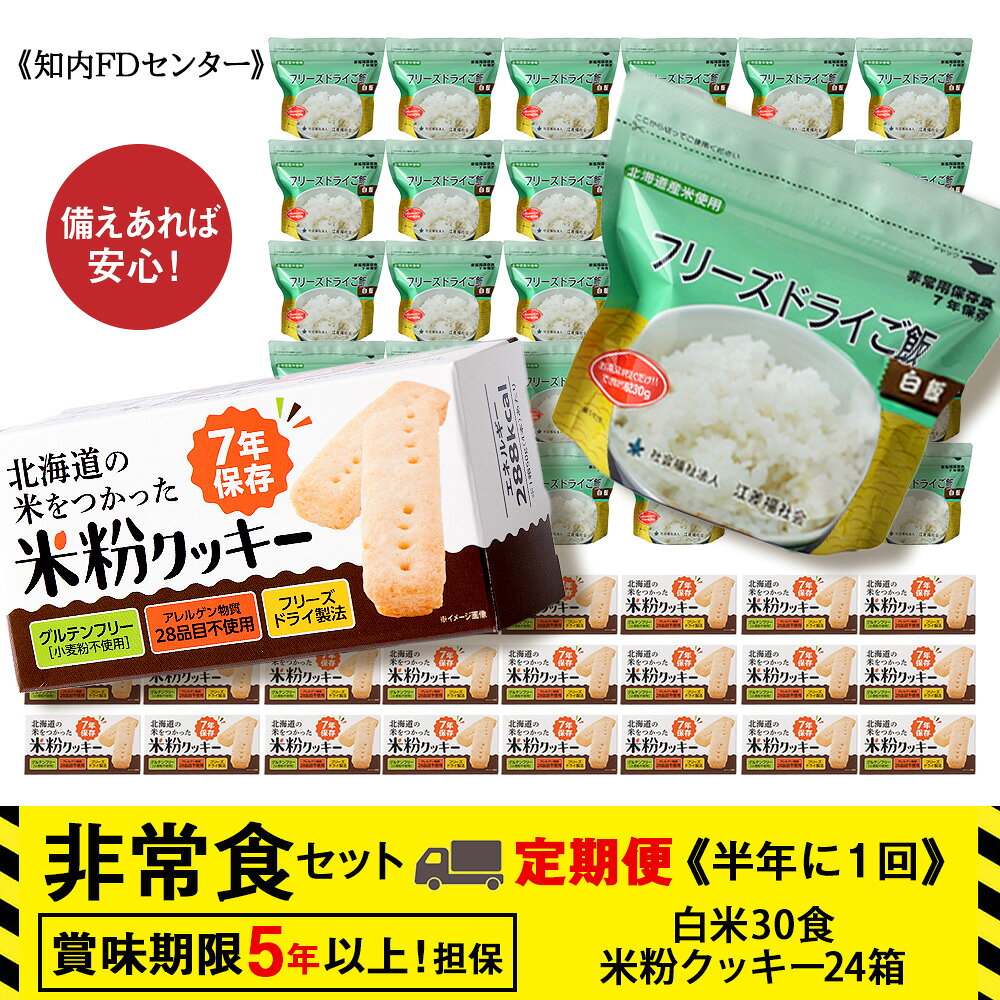 2回定期便 非常食セット 米粉クッキー24箱