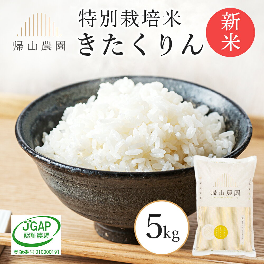 【ふるさと納税】【新米発送】特別栽培米産地直送「きたくりん 5kg」《帰山農園》知内町 ふるさと納税 米 こめ 北海道産お米 北海道米 美味しいお米 北海道産米 道産米 ふるさと納税 秋 旬 【EE030】のサムネイル