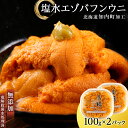 うに ☆知内町加工☆塩水エゾバフンウニ100g×2パック知内町 ふるさと納税 北海道ふるさと納税 ウニ 北海道 生うに うに 雲丹 無添加 塩水 バフンウニ