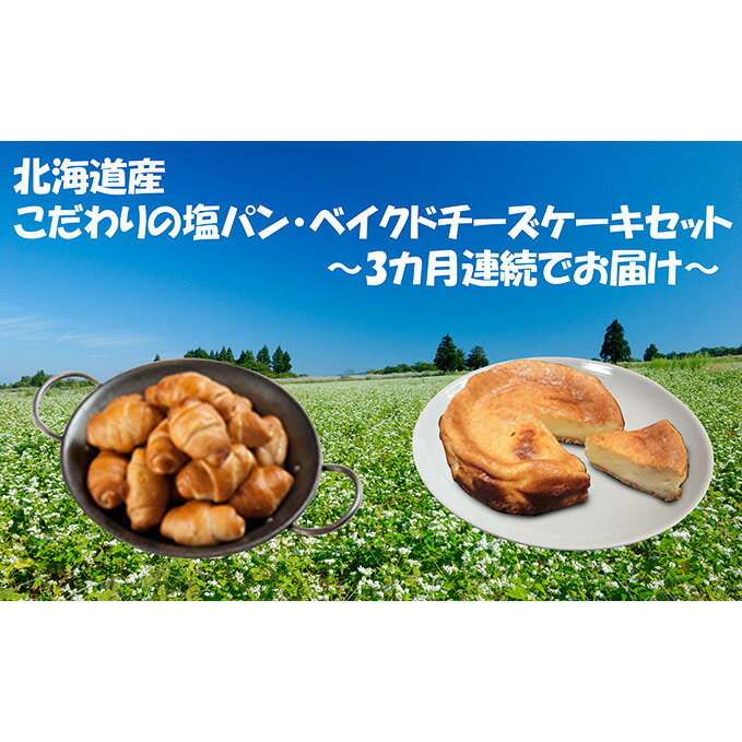 女性に人気！ 北海道産 こだわりの塩パン ベイクドチーズケーキセット