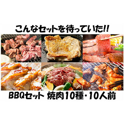 肉祭り開催！BBQセット　～焼肉10種　10人前コース～　【お肉・牛肉・焼肉・バーベキュー・肉の加工品】