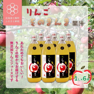 【ふるさと納税】無添加 りんご果汁100% 1L×6本セット りんごジュース ストレート果汁