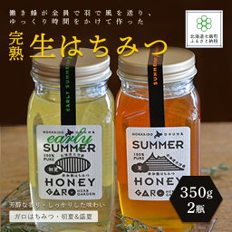 【ふるさと納税】完熟生はちみつ ガロはちみつ・初夏(アカシア)&盛夏 各350g 大容量 食べ比べ2瓶セット ハチミツ 蜂蜜 パン ヨーグルト ハニー 健康 手土産 贈答 送料無料 NAAB006