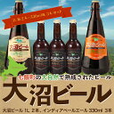 受賞ビール 【ふるさと納税】【金賞受賞】大沼ビール1L2本＋インディアペールエール330ml3本 ホップの苦みとフルーティな香り！ 大沼ビール アルカリイオン水 ビール 麦酒 お酒 麦芽 ホップ ギフト セット アルコール NAH010