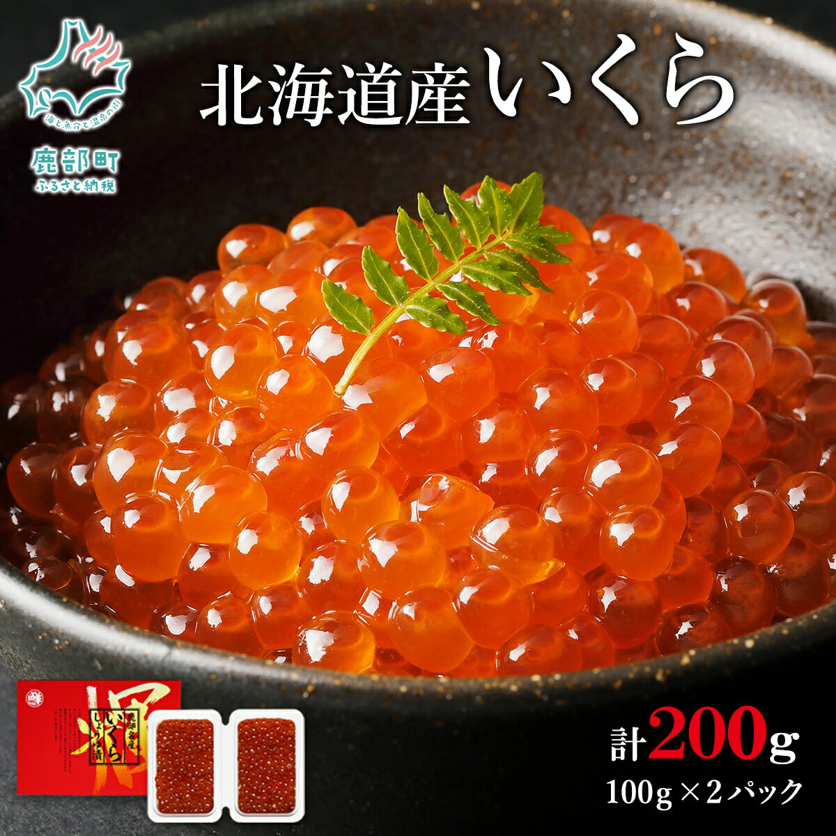 いくら 北海道産 鮭 いくら 醤油漬け 100g×2 計 200g 丸鮮道場水産 小分け 魚卵 海産物 食べきり いくら丼 手巻き寿司 ごはんのお供 送料無料