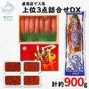 【ふるさと納税】 いくら たらこ にしん 計約900g 北海道 小分け 食べきり 丸鮮道場水産 直売店 人気 上位3点詰合せDX いくら醤油漬け にしん明太 ご...
