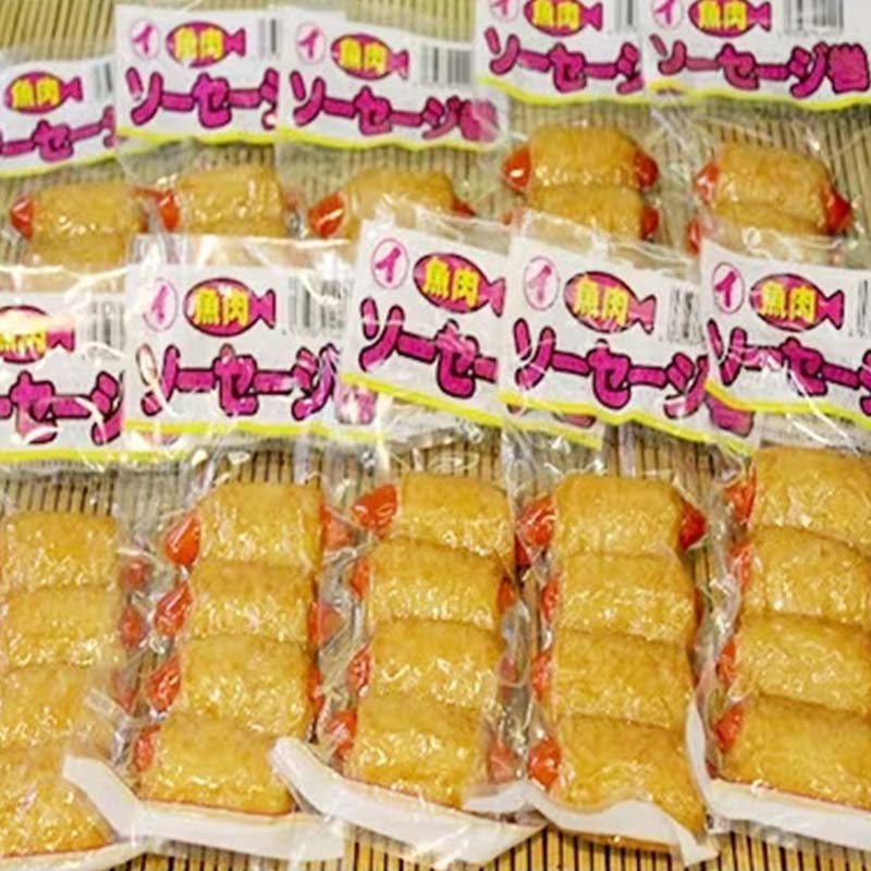 【ふるさと納税】「かまぼこ屋さんの魚肉ソーセージ巻 」 4本入×10袋 ＜いなみ食品工業＞お惣菜 いか すり身 ゲソ 揚げ物 魚肉コロッケ mr1-0242